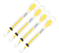 Mikikit Dynamomètres Tubulaires pour Mesure de Force en Plastique Lot de 4 Jaune, Balance à Ressort 2,5 Kg Crochet en Forme de S et Anneau en Physique