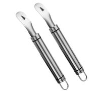 Mikikit Éplucheur D'oranges Manche Long 2pcs en Acier Inoxydable pour Peler Agrumes Outil Pratique Rangement Facile Cuisine