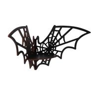 Mikikit Étagère Murale en Bois Noire de Toile D'araignée et Chauve-Souris, Étagère d'angle Flottante Créative pour Rangement et Décoration Intérieure