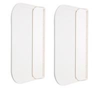 Mikikit Étagères Murales Pliables Petit Format Blanches sans Perçage Lot de 2 Support Adhésif Porte-Serviettes Compact pour Rangement Salle de Bain pour Téléphone et Petits Objets