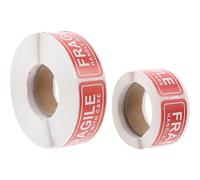 Mikikit Étiquettes Autocollantes Fragiles Rouges 300 Pièces Papier Couché Adhésif Facile à Coller Forte Adhérence 2 Rouleaux pour Expédition pour Emballage Sécurisé