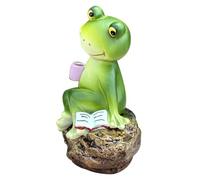 Mikikit Figurine De Grenouille Résine Lisant Un Sculpture Décorative Amusante pour Jardin Bureau Et Décoration Intérieure Ornement Extérieur Charmant