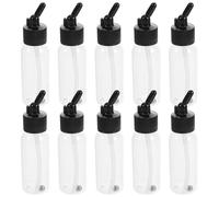 Mikikit Lot de 10 Flacons Aérographe 60 Ml en Plastique Transparent Godets Réutilisables pour Peinture Dosage Précis Étanches et Légers Adaptés aux Travaux Artistiques Stockage des