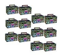 Mikikit Lot de 12 Petites Boîtes en Carton Box Bonbon Retro Annee 80 pour Rangement pour Cassettes, Décoration de Fête Années 80 Motif Délicat en Papier, pour Party