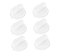 Mikikit Lot de 6 Boutons de Minuterie Four à Micro-ondes, Poignée de Commande en Plastique Blanc, Compatible Cuiseur