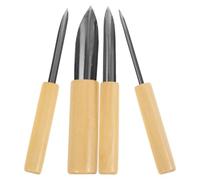 Mikikit Outil de Coupe Artisanal 4pcs pour Pâte à Modeler et Poterie, Coupe-cercle Demi-lune en Bois et Métal, Facile à Utiliser pour Sculpture D'argile