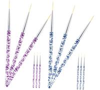 Mikikit Pinceau Fin pour Nail Art 12 Pcs en Fibre et Métal, Outil Pratique pour Dessin Précis sur Ongles, pour Créations DIY la Maison ou Salon