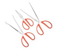 Mikikit Pinces à Anguilles en Acier Inoxydable 3 Pièces Poignée Ergonomique Rouge pour Attraper Crabes et Ramasser Déchets Efficacement