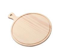 Mikikit Plateau Rond en Bois Naturel Style Japonais, Plateau Décoratif Solide et Multi-usage pour Pizza, et Service Lors de Repas et Fêtes