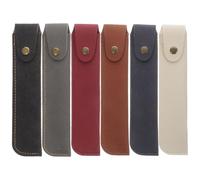 Mikikit Pochette pour Stylo Plume en Cuir PU Épais, Léger et Portable, Lot de 6 Pièces, Étui de Protection Élégant pour Bureau et Maison Couleur Aléatoire