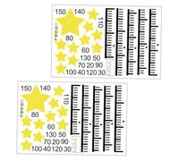 Mikinona 2 feuilles Toise Murale Autocollante Mesure de Croissance avec Motif Étoiles Règle Murale Décorative pour Chambre Garçon Fille Auto-adhésive pour Chambre Garçon Fille et Jardin