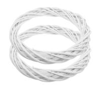 Mikinona 2 Pièces Couronne en Osier, Guirlande de Fleurs Suspendue, Ronde, Bois, Blanche, Facile à Accrocher, pour Vitrines et Portes, Décor de Noël,
