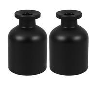 Mikinona 2 Pièces Flacon Diffuseur en Verre Cylindrique 100ml Noir | Rechargeable, Usage Maison et Hôtel, Format Compact Élégant, Diffusion Solide, Parfum D’ambiance