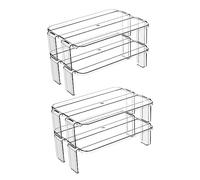 Mikinona 2pièces Étagère De Rangement Pour Réfrigérateur Rack De Stockage Transparent Étagère Multi-fonctions Pour Cuisine Et Bureau Accessoires Pratiques Pour Maison