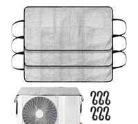 Mikinona 3 Pièces Housses pour Climatiseur Extérieur Protège Ac Mini Split Aluminium Isolant Couches Couvre Condenseur Uv pour Toutes Installation Facile et Portable