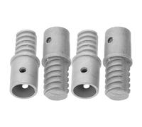 Mikinona Adaptateur d'outil pour perche de piscine en métal 19 mm argent 4 pièces, embout de rechange pour manche à balai, nettoyage commercial et domestique