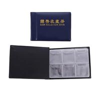 Mikinona Album de Collection Portable en Cuir PVC 2pcs pour Pièces de Monnaie 60 Grilles pour Rangement et Affichage, pour Collectionneurs