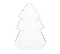 Mikinona Bocal Verre Forme de Sapin de Noël avec Couvercle Pot Transparent pour Biscuits et Bonbons Décoration et Rangement pour Fêtes de Noël