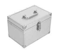 Mikinona Boîte à Outils Portable en Alliage D'aluminium, Double Couche | Grand Compartiment Intérieur, Angle Droit, Rangement Spacieux, Usage Extérieur et Opérations Terrain, Argenté
