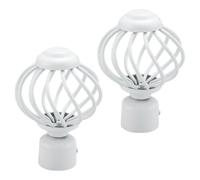 Mikinona Embout en Fer Blanc Tringle à Rideaux pour 2 Pièces | Finition Soignée, Pose Simple et Retrait Rapide, Accessoire pour Barre de Rideaux, Lot de Deux Pièces