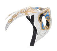 Mikinona Masque de Bal Masqué Masculin Ajustable et Sûr Peau Bleu en Plastique Forme Flamme pour Bal Masqué et Défilés de Mode