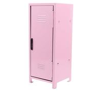 Mikinona Mini Casier de Rangement Cosmétique en Métal Rose Armoire de Bureau Sécurisée avec Serrure et Clés Coffret Multifonction pour Maquillage et Accessoires Organisateur Compact
