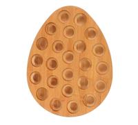 Mikinona Organisateur D'œufs En Bois Naturel 24 Trous, Étagère Compacte En Bois Solide, Support De Comptoir Et Réfrigérateur Cuisine Et Bureau