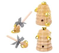 Mikinona Ornement Ruche en Bois 1 Set Marron pour Centre de Table | Forme Louche et Ruche, Décor en Bois et Tissu, pour Halloween et Fête des Abeilles