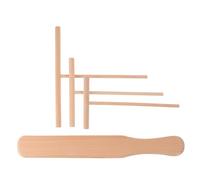 Mikinona Spatule à crêpes en bois 4 Pcs, racloir à pâtisserie pour gratter la pâte et étaler la pâte, outil de grattage en bois pour la cuisine et la cuisson