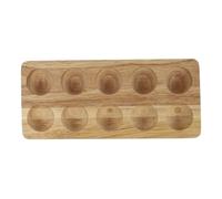 Mikinona Support à Œufs Bois Naturel Double Rangée Organiseur et Porte-œufs Protecteur pour Réfrigérateur et Cuisine Plateau de Rangement Simple