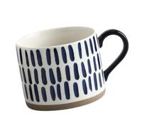 Mikinona Tasse en Céramique Peinte la Main 450ml Anse Isolante, Facile à Nettoyer, pour Café, Lait ou Jus, Design Rond Unique