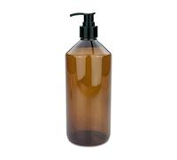 mikken 1 Distributeur de Savon 1000 ML Distributeur de Lotion en Plastique Brun résistant aux Aliments, avec étiquette