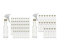 Mikken Bouteilles en Verre Transparent, 50 x 40 ml & Lot de 20 mini bouteilles en verre avec bouchon à visser 40 ml avec entonnoir.
