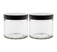 mikken - Lot de 2 pots en verre de 250 ml avec couvercles à visser et étiquettes.