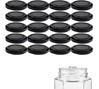 mikken Lot de 20 couvercles TO 58 - Diamètre : 6 cm - Pour pots à confiture Twist-Off - Noirs