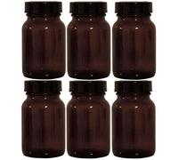 mikken Lot de 6 bocaux d'apothicaire marron avec bouchon à vis et étiquettes - Fabriqués en Allemagne - 250 ml