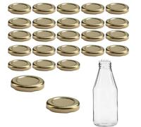 mikken TO43 Lot de 25 couvercles de rechange pour bouteilles en verre 4,5 cm pour bouteilles de lait et de jus Doré