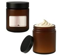 mikken Viva Lot de 2 pots en verre avec étiquettes Marron 180 ml