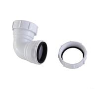 MIKMLYZE Adaptateur de tuyau en PVC 40 mm coude à 90 degrés, pour baignoire, évier de cuisine, bac de douche, évacuation des eaux usées, raccord en plastique robuste blanc, pour une installation