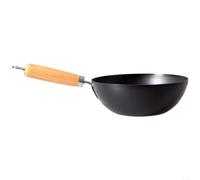 MIKMLYZE Petit wok en fer forgé de style japonais sans revêtement sans produits chimiques pour la cuisine des personnes, compatible avec les cuisinières électriques à induction à gaz, poignée