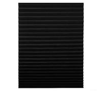 MIKMLYZE Rideaux occultants plissés autocollants en tissu non tissé sans fil avec clips réglables pour une installation facile à découper sur ou sur une porte (noir, 90 x 150 cm)