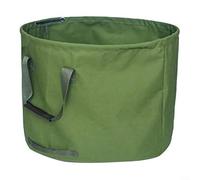 MIKMLYZE Sac de jardin en toile, résistant à l'humidité, pour feuilles, fruits, légumes, déchets de cour, sangles renforcées, poignées en caoutchouc, taille L, 56 x 46 cm (vert kaki)