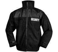 Mil-Tec Security Fleece Jacket Hommes Sécurité Tactique Police Travail Noir