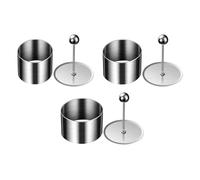 Milageto 3 Pièces Moule à Gâteau Cercle Inoxydable Mousse Poussoir Anneau de Cuisson pour Réalisation Pâtisserie Originale et Créative Adapté Famille Enfants C, petit moyen grand
