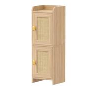 Milageto Armoire lle n Panneaux en Cannage Résistant à l'eau Armoire Porte Étagère Réglable Autoportant Meuble Colonne lle n