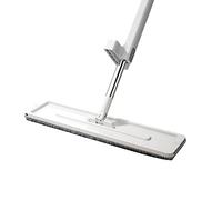 Milageto Balai Plat Mop Microfibre Double Raclette Flexible et Humide Manche Pivotant 360° Grand Panneau Recouvre Sols Convient pour Ménage Ent, 45CM sans seau