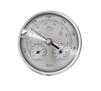 Milageto Baromètre Analogique Thermomètre Hygromètre Intégrés Précis Baromètre à Cadran 130 Mm Classique Station Météo Analogique 3 En 1 pr Bureau, Argent, A