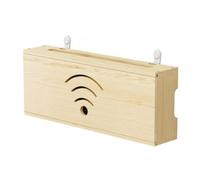 Milageto Boîte Rangement Murale en Bois pr Rteur Gestion des Câbles Boîte Dissimule Rteur en Bois Décoratif Caisson Mural Compartiment Caché, Couleur du Bois