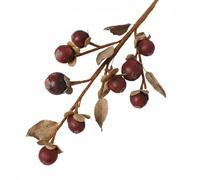Milageto Branche Fruit d'automne Artificielle Branche Décorative Faux Fruit Tige Rustique Feuillage Berries Texture Patinée en Mousse et Plastique Modulable, Bourgogne