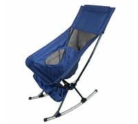 Milageto Chaise Longue Bascule Pliant Chaise de Jardin Fauteuil Relax Transat Pliable avec Armature Acier Siège Oxford 600D Panneaux Aérés Appuie-tête, Bleu Marine